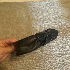 Black leather headband
